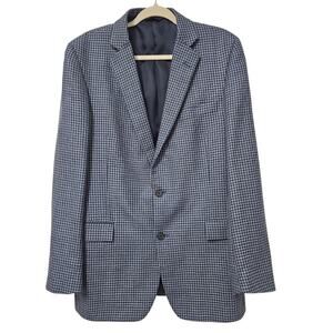 Brooks Brothers Men's Wool Regent Houndstooth Checked Blue Sports Coat Size 42L